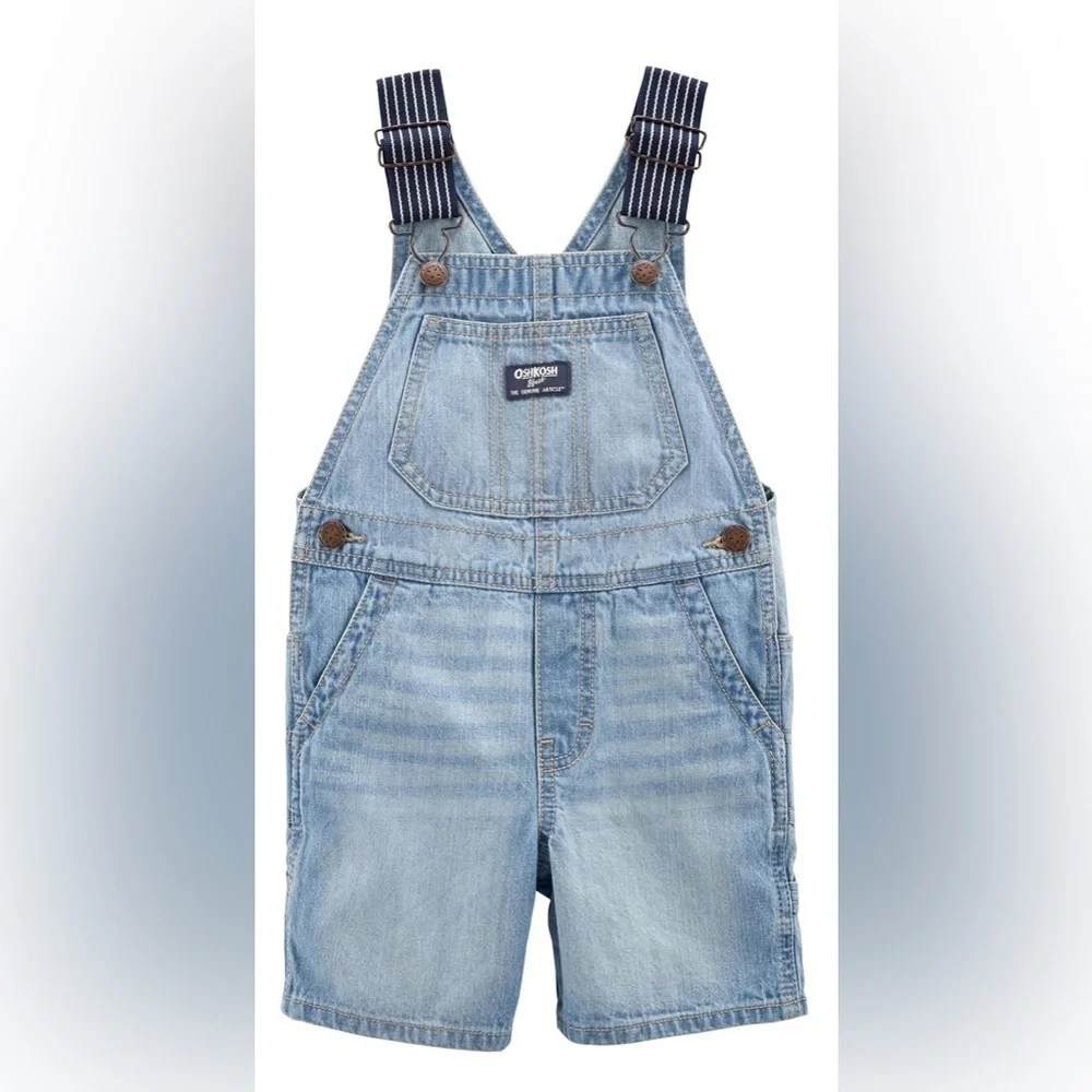 OshKosh B'gosh Blue Denim Overalls Classic Style 4T 100 % cotton